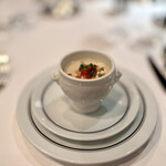 パノラミックレストラン ル・ノルマンディ - カリフラワーのヴルーテ　チョリソ風味　プーレロワイヤル