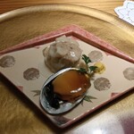 白神矢立 湯源郷の宿 日景温泉 - 比内鶏の焼売と鮑