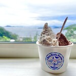 シーサイドファームなんば牧場アイス屋さん - 景色が良い。画像は1階の窓で撮影。2階にも席あり。