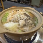 魚善 - 牡蠣鍋　ちょっと食べちゃいました