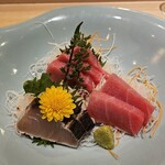 鮨やまけん - 刺し盛り  まぐろ、中トロ、寒鰆