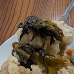 白龍ラーメン - 高菜をのせて食らう