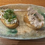 魚崎酒場 きりん - ブルスケッタ(しらす、鶏ムース)