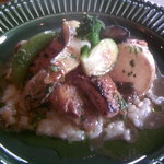 鶏とカキのリゾット