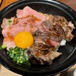 北海道バル ヨシミ - 牛ステーキ＆ローストビーフ丼
