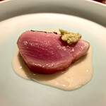 蒼 - 神経〆 めじ鮪の藁焼き お米と中国甘酒のヴィネグレットソース