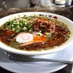 自家製麺 ら～めん かり屋 - 「濃厚煮干しカレー担々麺」追い飯付 1100円