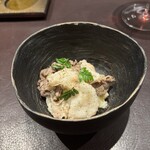 イル アオヤマ - 福井の月の輪熊のリゾット、木の芽、和栗