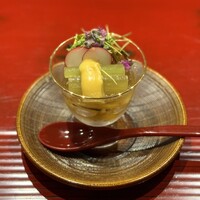 おおたに - ・帆立貝柱の燻製と銀皮の煮凝り 柚子味噌