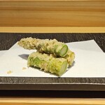 京橋 天冨良と鮨 いしい - アスパラ