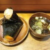にぎりめし - 明太マヨ 醤油（370円）卵黄味噌漬け（380円）岩のり味噌汁（280円）