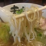 麺屋あごすけ - 細麺。全粒粉でしょうか