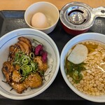なか卯 - とろたま炙り鶏丼（ご飯小盛）とはいからうどん（小）