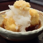 たまの里 - 料理写真:地酒セット1,200円の揚げ出し豆腐