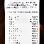 Rogu Tei Hon Ten - レシート