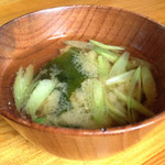 折鶴 - 緑の茗荷の味噌汁絶品でした
