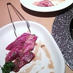 ぴょんぴょん舎 - カルビ、特ホルセット(食べかけ…)