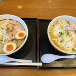 味噌ラーメン はちべえ - 野菜味噌ラーメン！左半玉麺！