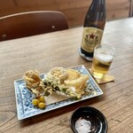 お蕎麦 結 - 野菜天は旬の菜の花が入った