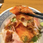 寿製麺 よしかわ - 名古屋コーチンの卵黄をのせた贅沢なチャーシュー丼