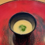 成生 - ①芽キャベツとカリフラワーのすり流し