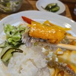 キッチン ブルー グローブ - 南瓜を添えて