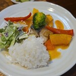 キッチン ブルー グローブ - ワンプレートにして