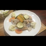 キッチン ブルー グローブ - これを予想したのだが・・チキンでした、昨年2月のチキンソテーと焼き野菜トリュフ香るクリーム・ド・シャンピニオンソース