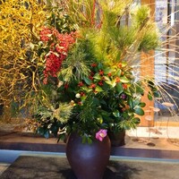 丸新 - 入り口の生け花も なんとも華やか！