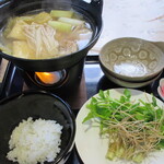 渚園 - セリ鍋定食（週替わりA）1,050円