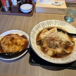 麺処　森元 - 濃コク黒醤油ラーメン780円＆ミニ天津飯セット280円