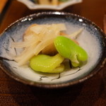 銀座おかもと - 前菜1 ソラマメ 2014.6.1x