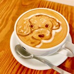 ハットコーヒー - 愛犬のラテアート