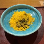 おかもと - 4皿目唐墨蕎麦（大盛り）