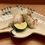 銀座 鼓門 - トラフグ白子焼き
