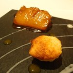 ラール・エ・ラ・マニエール - ココナッツの焼き菓子とアイス　パイナップルのコンフィ。