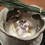 赤坂 きた福 - フグのタタキ(白子ソース)