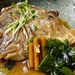 築地寿司清 - 鯛アラ煮付❗️