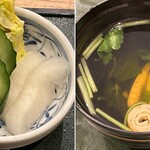 うなぎ 和友 - 肝吸いとお新香