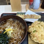四季蕎麦 - かき揚げそば650円、ちくわ100円