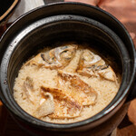 のどぐろ専門 銀座中俣 極 - のどぐろ土鍋御飯　唐墨添え