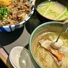 焼肉 徳寿 - ランチメニュー　焼肉丼セット　ハーフ冷麺追加