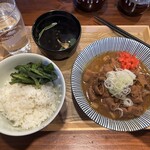 もつ煮 もぐら - もつ煮の大とライス小