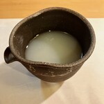 ひろ作 - 濃厚な蕎麦湯でーす。