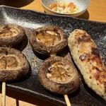 炭火焼鳥と水炊き 五郎一 - 椎茸&つくね