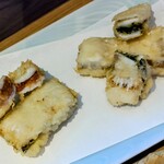 江戸そば マルノ - 穴子はさみ揚 梅＆バジル