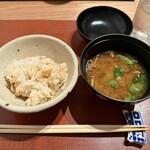 ITSUKU - 桜エビのご飯に海老出汁のナメコ味噌汁