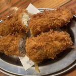 大金星 - ささみチーズ　豚肉しそ巻き　半分にカットしていただきました