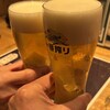 水産卸直営酒場 ぎんりん - 生ビール（2杯で1,276円）で乾杯