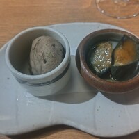 日本料理 ざぜん - お通し つみれと茄子の煮浸し 日本料理 ざぜん - お通し つみれと茄子の煮浸し